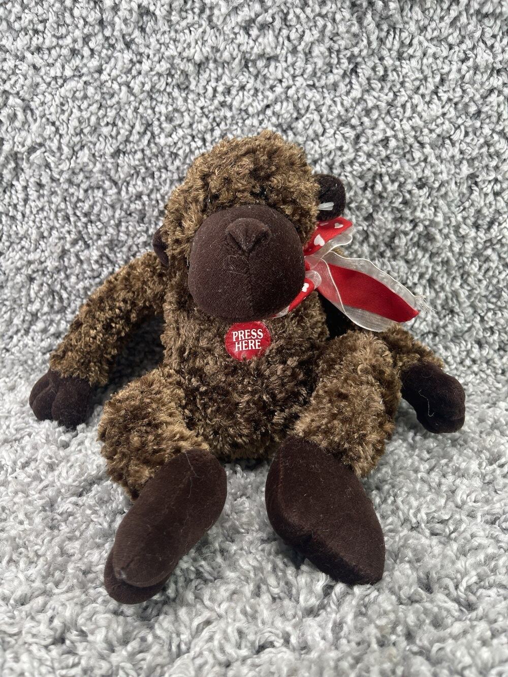 Valentines Day Gorilla Ape With Hearts Plush Toy Dan Dee Figure Plush Toy